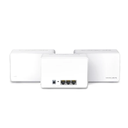 Maršrutizatorius Mercusys | AX3000 viso namo tinklelio „WiFi 6“ sistema su „PoE“ | „Halo H80X“ (3 vnt. pakuotė) | 802.11ax | 574+2402 Mbit/s | 10/100/1000 Mbit/s | Ethernet LAN (RJ-45) jungtys 3 | Tinklo palaikymas: Taip | MU-MiMO: Taip | Ne, mobilusis plačiajuostis ryšys | Antenos tipas: Vidinė
