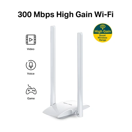 Mercusys MW300UH adapteris su dviguba antena