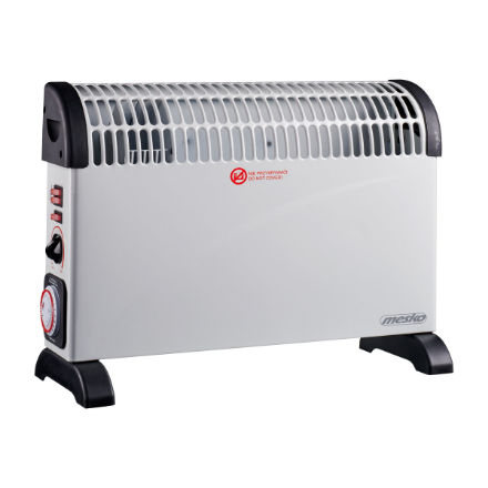 Mesko | Konvektorius šildytuvas su laikmačiu ir turbo ventiliatoriumi | MS 7741w | Konvekcinis šildytuvas | 2000 W | Galios lygių skaičius 3 | Baltas