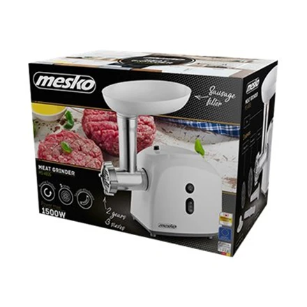 Mėsmalė Mesko | Mesko MS 4805 | Baltas | Middle size sieve, mince sieve, poppy sieve, plunger, sausage filler, kibbe attachment