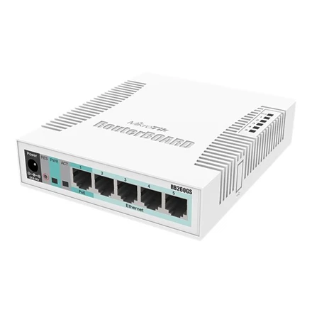 Šakotuvas MikroTik | Jungiklis | RB260GS | Tvarkomas žiniatinklis | Darbalaukis | SFP jungtys kiekis SFP jungtys kiekis 1 | Maitinimas per Ethernet (PoE) jungtys kiekis 1 | 12 mėn.