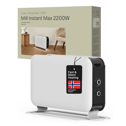 Konvekcinis šildytuvas Mill CO2200MECMAX, 2200 W, Galios lygių skaičius 3, Tinka kambariams iki max 30 m², Baltas