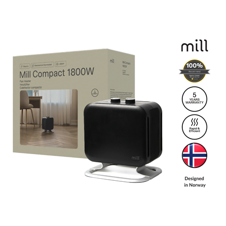 Šildytuvas Mill CUS1800MECBA PTC Fan, 1800 W, Tinka kambariams iki 30 m², Juodas