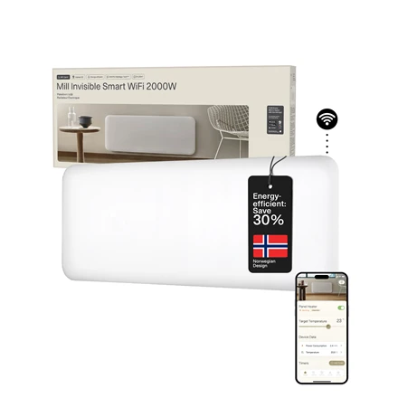 Šildytuvas Mill PA2000WIFI4 | 2000 W | Tinka 24–28 m² patalpoms | Baltas | IPX4