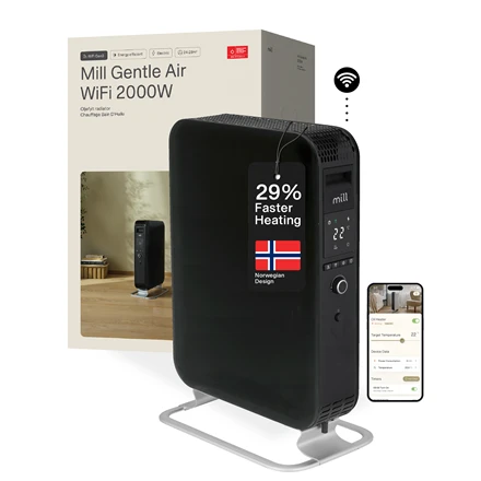 Elektrinis šildytuvas Mill OIL2000WIFI3 | 2000W | iki 24 m² | Juodas
