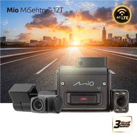 Vaizdo registratorius Mio MiSentry 12T 4G LTE,  3 Channel, Sony STARVIS, Full HD, GPS, WIFI, Speedcam, Parking Mode