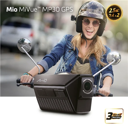 Vaizdo registratorius motociklui Mio MiVue™ MP 30 GPS, 2.5K resolution, WIFI, 4.5 battery,  IP67