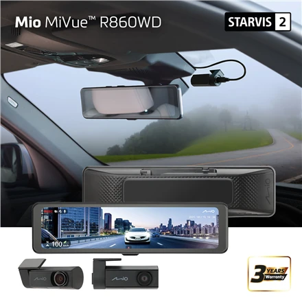 Mio MiVue™ R860WD,  2.5K 1440P HDR, STARVIS 2,  WIFI, GPS,  OTA, Parking mode, Speedcam
