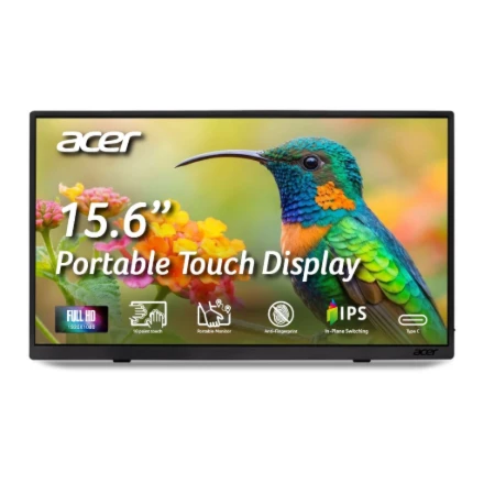 Monitorius „Acer PM161QTBMIUUUX“ – 60 Hz | „Full HD“ | IPS | 15,6 colio | 6 ms | HDR10 | USB-C