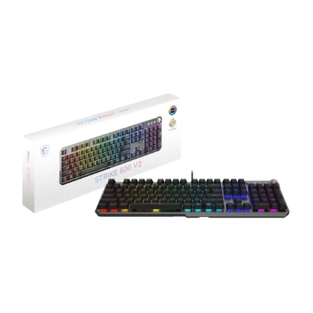 MSI STRIKE 600 V2 SILENT | Klaviatūra žaidimams | su laidu | US | Mechaninė - Silent