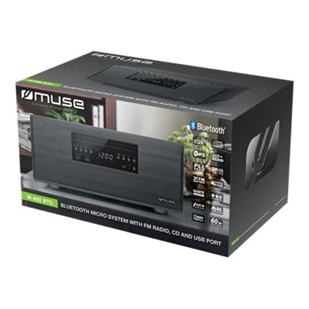 Muzikinis centras Muse | Bluetooth Micro System | M-692 BTC | 2 x 30 W | Bluetooth | Belaidė jungtis | NFC features | Juodas