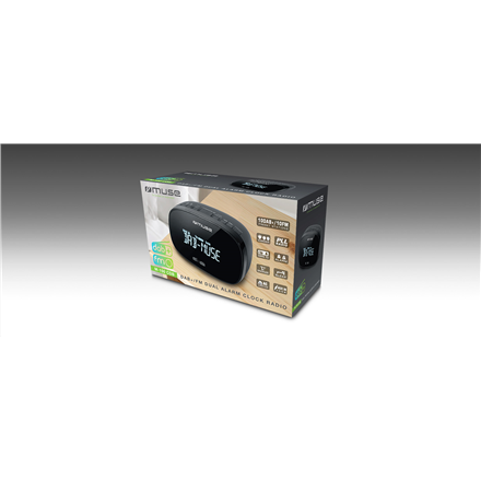 Muse Mūza | DAB+/FM dvigubas žadintuvo radijas | M-150 CDB | Signalizacijos funkcija | AUX in | Juodas