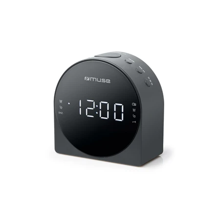 Muse Mūza | Dvigubas žadintuvo radijas PLL | M-185CR | AUX į | Juodas