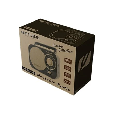 Muse | Portable radio | M-055RB | AUX in | Juodas/Gold