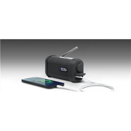 Muse Mūza | Nešiojamas saulės radijo imtuvas su švaistikliu ir žibintuvėliu | MH-08 MB | AUX į | Bluetooth | FM radijas
