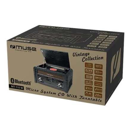 Muse MT-115W patefonas, Juodas