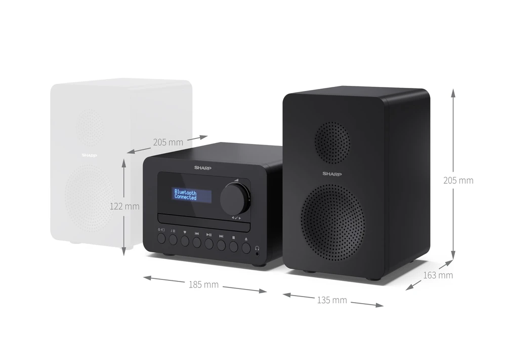 Muzikinis centras Sharp TOKYO DAB+ Hi-Fi Micro System, juodos spalvos - XL-B520D(BK)