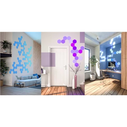 Nanoleaf Nanolapis | Formos Hexagons Starter Kit (9 plokštės) | 16 mln.+
