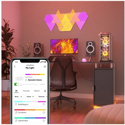 Nanoleaf Shapes Triangles Mini Expansion Pack (10 plokščių) 1 x 0,54 W 16M+ spalvos 2,4GHz WiFi b/g/n;