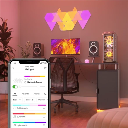 Nanoleaf Nanolapis | Formos trikampių pradinis rinkinys (9 plokštės) | 1 W | 16M+ spalvų