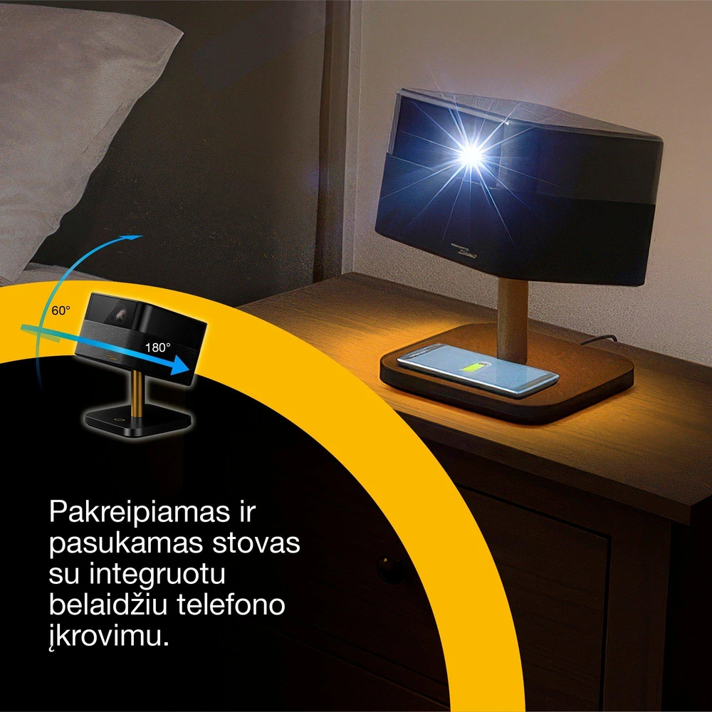 Nešiojamas projektorius Epson Lifestudio Flex Plus EF-73, juodas (V11HC16840)