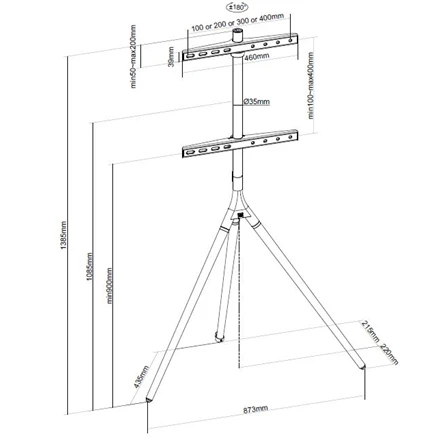 Laikiklis ONE For ALL | Grindų stovas | WM 7472 | Pasukamas | 32–65" | Maksimalus svoris (talpa) 30 kg | Lengvas