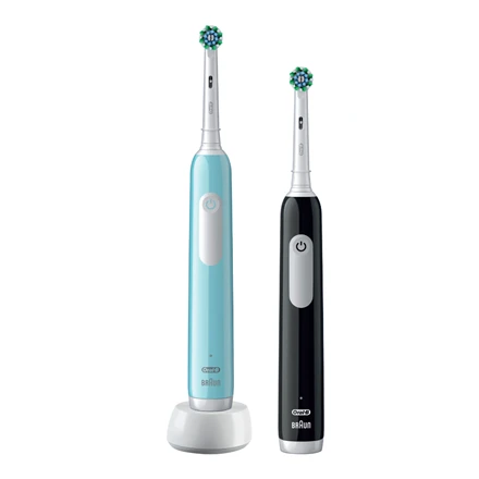 Braun Oral-B | Elektrinis dantų šepetėlis, Duo pack | Pro Series 1 | Įkraunamas | Suaugusiems | Šepetėlių skaičius galvutės įeina 2 | Number of teeth brushing modes 3 | Mėlyna/Juodas
