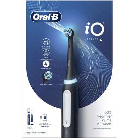 Elektrinis dantų šepetėlis Oral-B iO Series 4, juodos spalvos