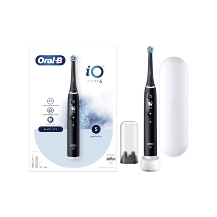 Braun iOM6.1B6.3DK Oral-B iO6 Elektrinis Dantų Šepetėlis Juodas Onyx