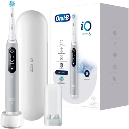 Braun Oral-B iO Series 6, elektrinis dantų šepetėlis, Pilkos spalvos