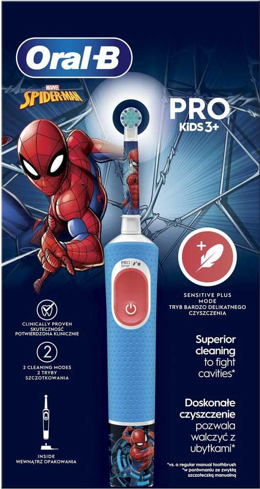 Oral-B Braun D103.413.2K Vitality PRO Kids Elektrinis Dantų Šepetėlis 3+ Spiderman