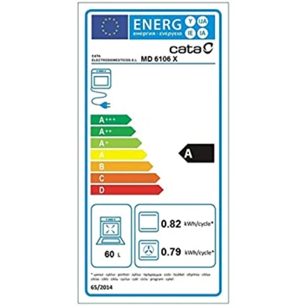Mikrobangų krosnelė Nezatříděno CATA | Orkaitė | MD 6106 X | 60 L | Daugiafunkcinė | AquaSmart | Jutiklinis valdymas | Konvekcinė | Aukštis 59,5 cm | Plotis 59,5 cm | Nerūdijantis plienas