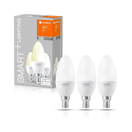 Ledvance SMART+ WiFi Klasikinė žvakė Pritemdoma Šilta Baltas 40 5W 2700K E14, 3vnt pakuotė | Ledvance | SMART+ WiFi Klasikinė žvakė Pritemdoma Šilta Baltas 40 5W 2700K E14, 3vnt pak. | E14 | 5 W | Šiltas Baltas 2700K | Bevielis internetas