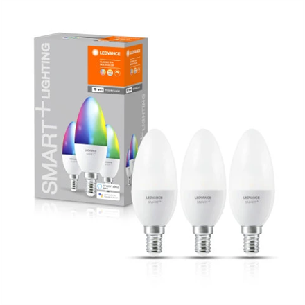 Ledvance SMART+ WiFi žvakė RGBW Daugiaspalvė 40 5W 2700-6500K E14, 3vnt pakuotė | E14 | 5 W | RGBW | Wi-Fi