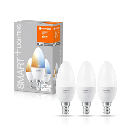 Ledvance SMART+ WiFi Classic Candle Tunable Baltas 40 5W 2700-6500K E14, 3vnt pakuotė Ledvance SMART+ WiFi Candle Tunable Baltas 40 5W 2700-6500K E14, 3vnt pack E14 5 W Tunable Baltas-5070K