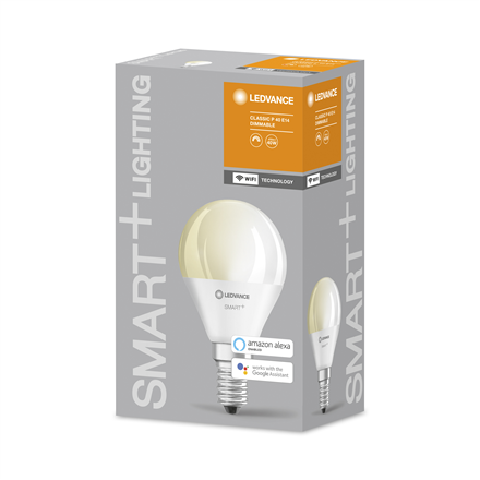 Ledvance SMART+ WiFi Classic Mini Lemputė Pritemdoma Šilta Baltas 40 5W 2700K E14