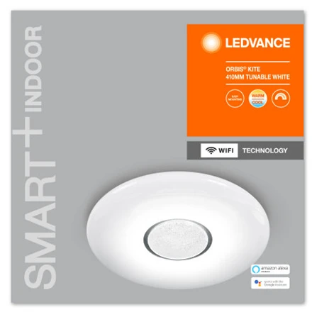 „Ledvance SMART+ WiFi Orbis“ lubinis šviestuvas „Kite“ reguliuojamo ryškumo šviestuvas 24 W 110° 3000–6500K | 24 W | Reguliuojamo ryškumo šviestuvas 3000–6500K | „Wi-Fi“