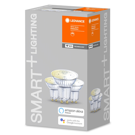 Ledvance SMART+ WiFi Spot Warm Baltas 40 5W 45° 2700K GU10, 3vnt pakuotė | GU10 | 5 W | Šiltas Baltas 2700K | Bevielis internetas