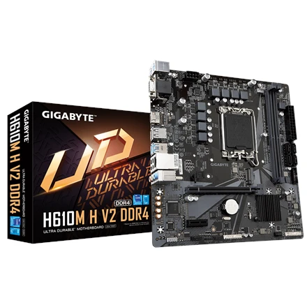 Pagrindinė plokštė Gigabyte | H610M H V2 G1.0 | Intel | Procesoriaus lizdas LGA1700 | DDR4 | Palaikomos standžiojo disko sąsajos M.2, SATA | SATA jungčių skaičius 4