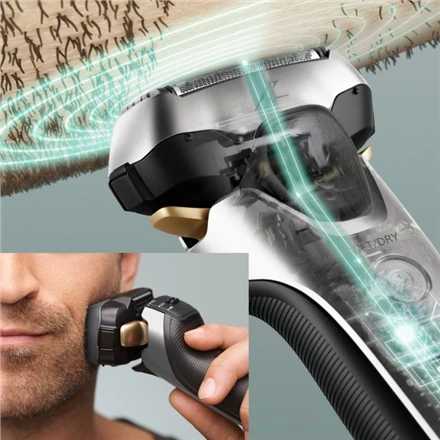 Panasonic barzdaskutė su vibracijos technologijos vizualizacija