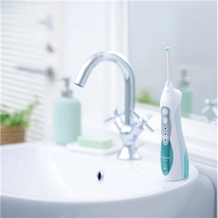 Panasonic | Oral irrigator | EW1313G303 | Cordless | 130 ml | Number of galvutės 2 | Baltas/Žalias
