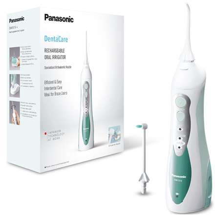 Panasonic | Oral irrigator | EW1313G303 | Cordless | 130 ml | Number of galvutės 2 | Baltas/Žalias