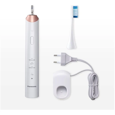 Panasonic | Sonic Elektrinis dantų šepetėlis | EW-DC12-W503 | Įkraunamas | Suaugusiems | Šepetėlių skaičius galvutės įeina 1 | Number of teeth brushing modes 3 | Sonic technology | Golden Baltas