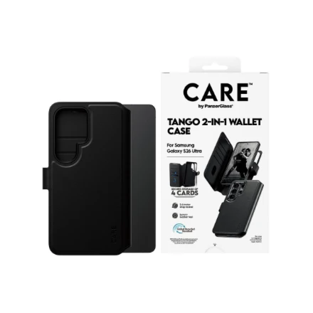 Panzer Glass CARE by PanzerGlass Tango 2-in-1 Wallet Case w. Qi Samsung New Galaxy S26 Ultra | PanzerGlass