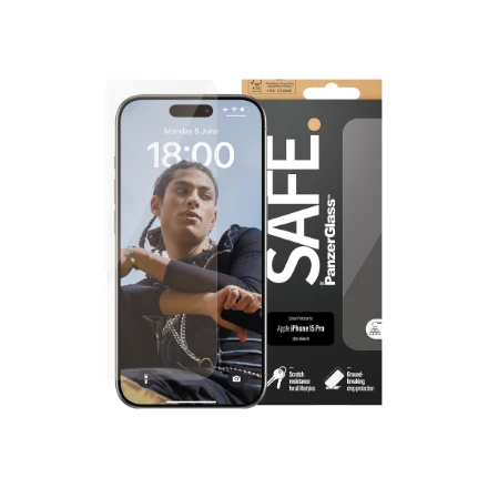 Panzer Glass PanzerGlass | SAUGU | Ekrano apsauga | Apple | iPhone15 PRO | Stiklas | Išvalyti | Itin platus pritaikymas