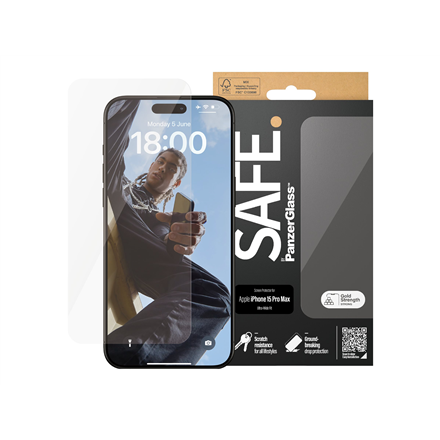 Panzer Glass PanzerGlass | SAUGU | Ekrano apsauga | Apple | Iphone15 PRO MAX | Stiklas | Išvalyti | Itin platus pritaikymas
