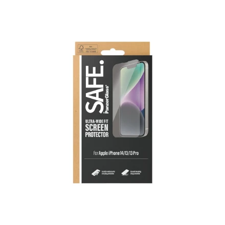 Panzer Glass SAFE iš PanzerGlass ekrano apsauga Apple iPhone 14 | 13 | 13 Pro | Itin platus pritaikymas | PanzerGlass