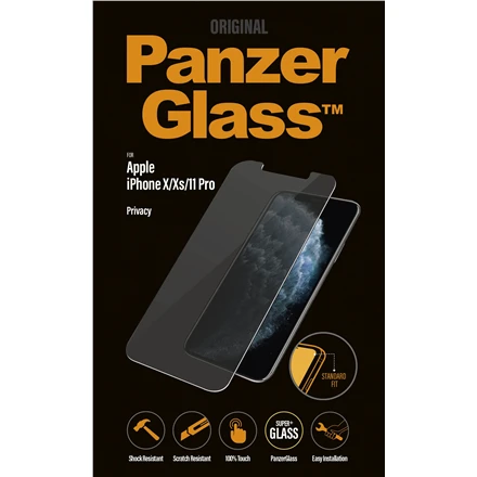 Panzer Glass PanzerGlass | P2661 | Ekrano apsauga | Apple | iPhone X/Xs/11 Pro | Grūdintas stiklas | Skaidrus | Konfidencialumo filtras; Nedūžtančios filmas (sulaiko stiklą ir apsaugo nuo stiklo šukių dūžtant); Lengvas montavimas su pilnais klijais; Suderinamas su visais dėklais; Anti-glare danga (sumažina šviesos atspindį); Mėlyna šviesos mažinimas; Oleofobinis sluoksnis (antibakterinis + antipirštų atspaudai); 100% prisilietimo išsaugojimas; Išlaiko visas telefono funkcijas