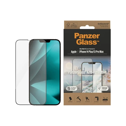 Panzer Glass PanzerGlass | Ekrano apsauga | Apple | iPhone 14 Plus/13 Pro Max | Stiklas | Išvalyti | Itin platus pritaikymas; Lengvas montavimas; Privatumo filtras; Atsparus pirštų atspaudams | Antirefleksinė