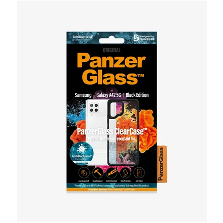 Panzer Glass PanzerGlass | Skaidrus dėklas | Samsung | Galaxy A42 5G | Grūdintas stiklas | AB Juodas | Tinkamas atvejams; Daugiau nei 19 % geresnis apsaugos efektyvumas; Plastikinis rėmas, supantis galines kameras; Grūdintas stiklas nuo senėjimo; Darbai w. belaidis įkrovimas; korio raštas, pagerinantis smūgio absorbciją; Plonas madingas dizainas; Visuose kampuose šiek tiek išpūsti buferiai, kad sustiprintų apsaugą